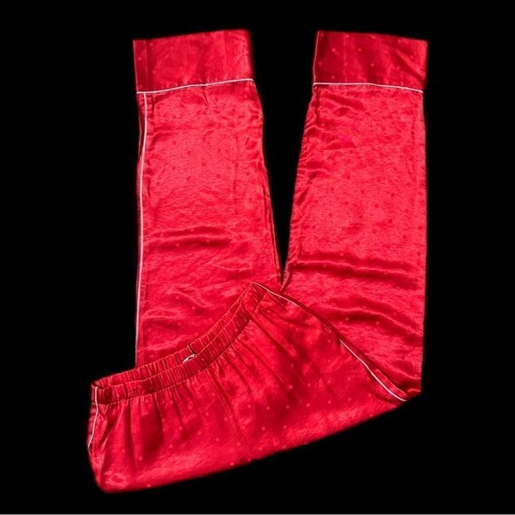 Victorias Secret Silky Satin thick pants & soft bling Angel top pajama set red L - Picture 4 of 13